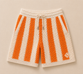 Riviera Crochet Short – Orange & Ivory