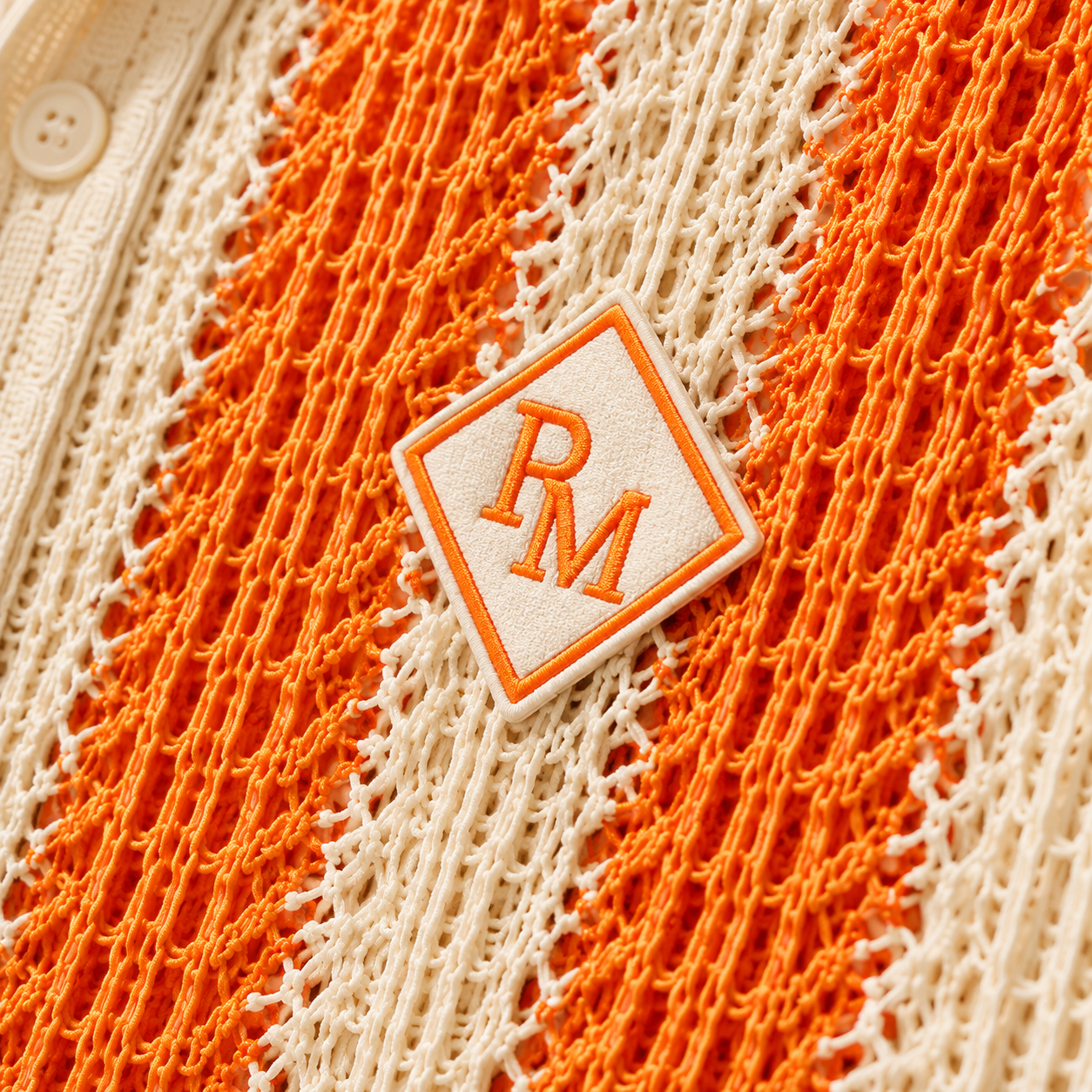 Playa Martes Riviera Shirt – Orange & Ivory
